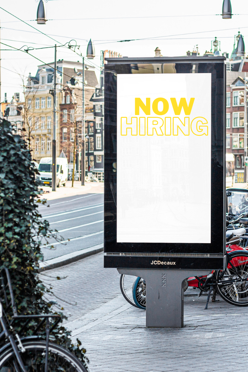 PWM Marketing OOH Helps Employers Battle the Great Resignation Digital Vertical Billboard on Street