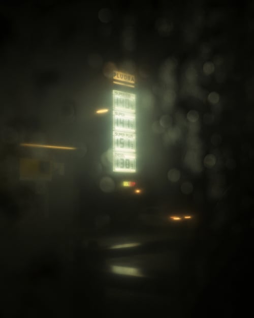 Price Sign in the rain